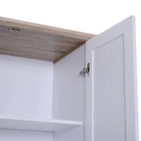 HOMCOM Armario Mueble Almacenaje Organizador Madera para Dormitorio Salón 2 Puertas 4 Estantes Multiusos 80x48x172cm Blanco(m-8)