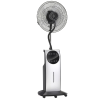 HOMCOM Ventilador Nebulizador Multidireccional Apto para Agua o Aceites Aromáticos con Programación de Apagado Automático Ф44.5x135cm