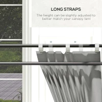 Outsunny Set of Two 295cm Replacement Canopy Walls - Grey(m-7)