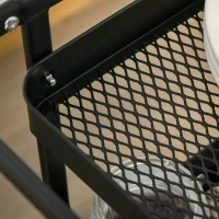 HOMCOM Carrito Auxiliar con Ruedas Carro de Almacenaje Multifuncional con 4 Ganchos y 2 Cestas Colgantes 51,5x32x75,6 cm Negro(m-8)