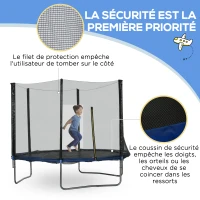 SPORTNOW Trampoline d'extérieur avec filet de sécurité Ø305 cm pour enfants et adultes(m-4)