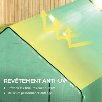 Outsunny Bâche de remplacement pour serre de jardin 140 x 213 x 190 cm avec fenêtre, porte anti-UV pour le jardin - Vert(m-5)