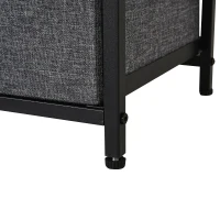 Armario Ropero Abierto Almacenaje Hecho de Metal Plegable con 5 Cajones Extraíbles Apto para Salón Oficina Dormitorio Estudio con Barra para Colgar Estilo Moderno Negra Gris 83x28x175cm(m-8)