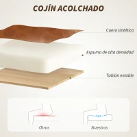 HOMCOM Silla de Escritorio Altura Ajustable con Función de Basculante y Respaldo de Ratán Sintético 60x55,5x82-90 cm Marrón(m-5)