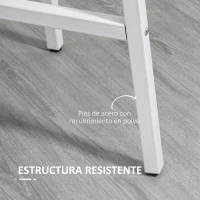 HOMCOM Mesa de Comedor Redonda Mesa de Cocina Moderna para 4 Personas con Patas de Acero para Salón Ø80x76 cm Natural y Blanco(m-7)