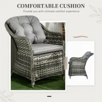 Outsunny Seven-Piece Rattan Dining Set - Grey(m-6)