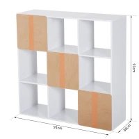 Meuble de rangement contemporain cubes 9 casiers 91L x 30l x 91H cm blanc(m-3)