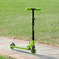 HOMCOM Patinete para Niños de +3 Años Plegable Scooter de 2 Ruedas con Manillar Altura Ajustable Freno Posterior y Pedal Antideslizante Carga 50 kg 67,7x34x79,5-89,5 cm Verde(m-2)