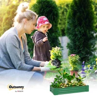Outsunny 180 x 90cm Galvanised Steel Open Planter - Green(m-9)