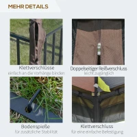 Outsunny Gartenpavillon mit Doppeldach Pavillon Gartenzelt Festzelt Partyzelt mit 4 x Seitenwand Metall+Polyester Kaffee 2,99 x 2,99 x 2,74 m(m-5)