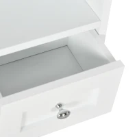 kleankin Armadietto Pensile Bagno a 2 Ante con Ripiano Aperto e 2 Cassetti in Legno, Bianco(m-8)