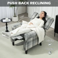 HOMCOM 160° Reclining Armchair, with Footrest - Grey(m-4)