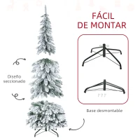 HOMCOM Árbol de Navidad Artificial 180 cm Árbol de Navidad Nevado con 523 Ramas Soporte de Acero Plegable Verde(m-7)