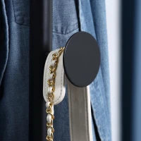 HOMCOM Coat Rack Free Standing Hall Tree with 8 Round Disc Hooks for Clothes, Hats,Purses, Steel Entryway Coat Stand with Marble Base for Entryway, Living Room, Bedroom, Black(m-9)