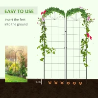 Outsunny Metal Trellis Set of 2, Garden Trellis for Climbing Plants Support Frames, Grid Design(m-5)