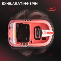 HOMCOM 6V Electric Kids Bumper Car, 6V Spin Waltz Car, with Music, Horn, Lights - Pink(m-4)