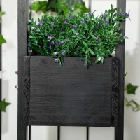 Outsunny Jardinière surélevée avec treillis en bois pour plantes, légumes, fleurs ou herbes aromatiques, dim. 90L x 45L x 170H cm(m-9)