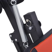 HOMCOM Banc de musculation banc pliable de fitness avec oreiller multifonction sit-up entraînement abdominaux bras dossier hauteur réglable à 3 niveaux acier 53 x 166 x 52-60 cm noir rouge(m-8)