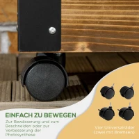 Outsunny Hochbeet mit Rankhilfe, 4 Rollen, behandeltes Massivholz, 65 cm x 31 cm x 147 cm, Schwarz + Braun(m-5)