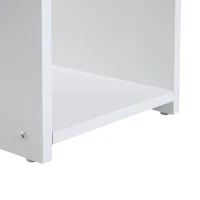 HOMCOM Scrivania Salvaspazio da Casa e Ufficio, Moderna Scrivania per Computer, Porta PC, Ripiano per CPU e Mensola per Tastiera Estraibile in Legno, 80x45x75cm, Bianco(m-9)