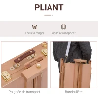 HOMCOM Chevalet d'artiste sur pieds pliable mallette de peinture chevalet avec rangement hauteur réglable  bois de hêtre clair(m-4)