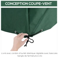 Outsunny Housse de Protection Étanche Housse Salon de Jardin 600D Oxford Tissu Bâche Salon de Jardin Extérieur Imperméable rectangulaire 135L x 135l x 75H cm Vert(m-5)