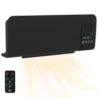 HOMCOM Radiateur soufflant mural chauffage céramique PTC - 1000 W / 2000 W oscillation minuterie avec télécommande noir(m-1)