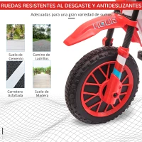 HOMCOM Moto Eléctrica para Niños de +3 Años 12V Moto de Juguete Infantil con 2 Ruedas de Equilibrio Velocidad 3-8 km/h Arranque Suave 106,5x51,5x68 cm Rojo(m-7)