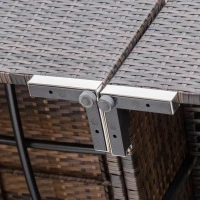 Outsunny Mobili da Giardino in Rattan e Alluminio Set 8 Pezzi, Salotto da Giardino Componibile con Divani e Tavolino da Esterno(m-8)