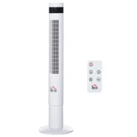 HOMCOM Ventilador de Torre con 3 Modos 3 Velocidades Patalla LED 12H Temporizador Oscilante de 85° con Mando a Distancia Hogar Oficina Alto 110 cm Blanco(m-10)