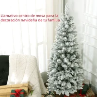 HOMCOM Árbol de Navidad Artificial Nevado 150 cm con 317 Ramas y Soporte de Metal Árbol de Navideño para Salón Interior Verde(m-4)