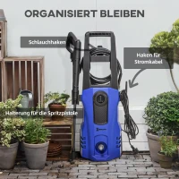 DURHAND Hochdruckreiniger Druckreiniger 5-tlg. Zubehör, verstellbare Spritzdüse, 150 bar Druck, 1800 W, max. 510 l/h, 35x27x78cm(m-7)