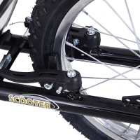 HOMCOM Monopattino per Bambini da 5 Anni con Ruote Grandi da 16" e Altezza Regolabile, Freni e Cavalletto, Nero(m-9)