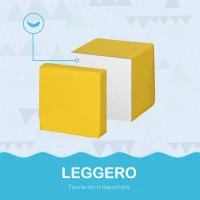 HOMCOM Set 12 Cubi Giocattolo Morbidi per Bambini 12-36 Mesi, Blocchi Schiuma per Bambini, Costruzioni Morbide in PU ed EPE, 20x20x20 cm, Multicolore(m-4)