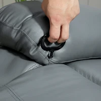 HOMCOM Massagesessel, Wipp- & Liegefunktion, drehbar, bis 150 kg, Kunstleder, Grau(m-9)