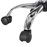 HOMCOM Salonstuhl mit Rädern Rollhocker höhenverstellbar drehbar Salon Hocker Samt-Touch Schaumstoff Chrom-Basis Hellgrau 35 x 35 x 49-61 cm(m-8)