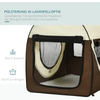 PawHut Hundebox faltbare Hundetransportbox Haustierrucksack mit Kissen Reisetasche Transportbox für Tier wasserdicht Oxfordstoff Kaffee 70 x 51 x 59 cm(m-7)