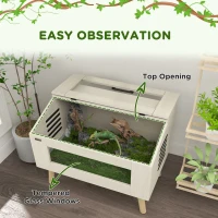 PawHut 111L Vivarium for Snakes, Lizards, Horned Frogs, Chameleons, Hamsters, Gerbils with Tempered Glass Windows(m-5)