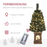 HOMCOM Weihnachtsbaum, naturgetreue Erscheinung, integrierte LEDs, dimmbar, 8 Modi, 45 x 90 cm, Grün(m-6)