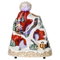 HOMCOM Weihnachtsdorf Weihnachtsdekoration mit LED Beleuchtung Musik Weihnachtsstadt Weihnachten Basteln LED mehrfarbig 19 x 18,5 x 24 cm(m-9)