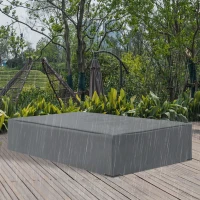 Outsunny 245x165cm Outdoor Garden Rattan Furniture Protective Cover Water UV Resistant Grey(m-10)