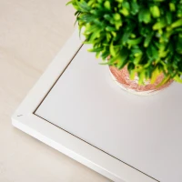 HOMCOM Libreria ad Albero in Legno Bianco, Scaffale Salvaspazio a Colonna con 10 Ripiani, 50x28x142cm(m-8)