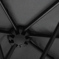 Outsunny 2m Half Parasol Market Umbrella Garden Balcony Parasol with Crank Handle, Base, Double-Sided Canopy, Black(m-9)