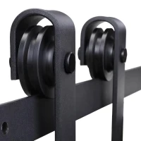 HOMCOM Kit de porte coulissante système galandage pour porte épaisseur 35-45 mm largeur max. 1 m charge max. 100 Kg acier noir(m-6)