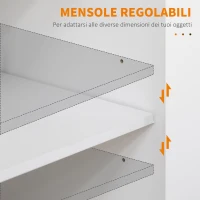 HOMCOM Carrello da Cucina con Cassetto, Portaspezie, Armadietto e 4 Ruote, 109x40x89cm, Bianco(m-6)