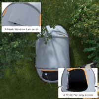 Outsunny Two-Man Pop-Up Dome Tent, with Accessories - Grey(m-6)
