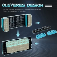 HOMCOM Aerobic-Stepper 3-stufig höhenverstellbar 78 x 28 x 20cm Schwarz+Blau(m-5)