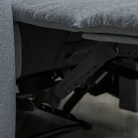 HOMCOM Relaxsessel Fernsehsessel mit Liegefunktion Liegesessel Sessel mit Verstellbarer Rückenlehne, Fußstütze TV-sessel mit Leinenoptik für Wohnzimmer Schlafzimmer, Hellgrau(m-9)