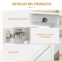 HOMCOM Mueble Aparador con 3 Puertas Estantes Ajustables y Cierre Suave Soporte para Televisores 120x35x85 cm Blanco(m-6)