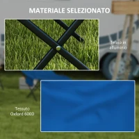 Outsunny Lettino Prendisole Pieghevole con Cuscino e Tasca Laterale in Acciaio e Tessuto Oxford, Blu Scuro(m-5)